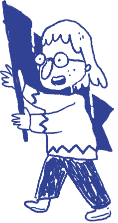 Person mit Fahne